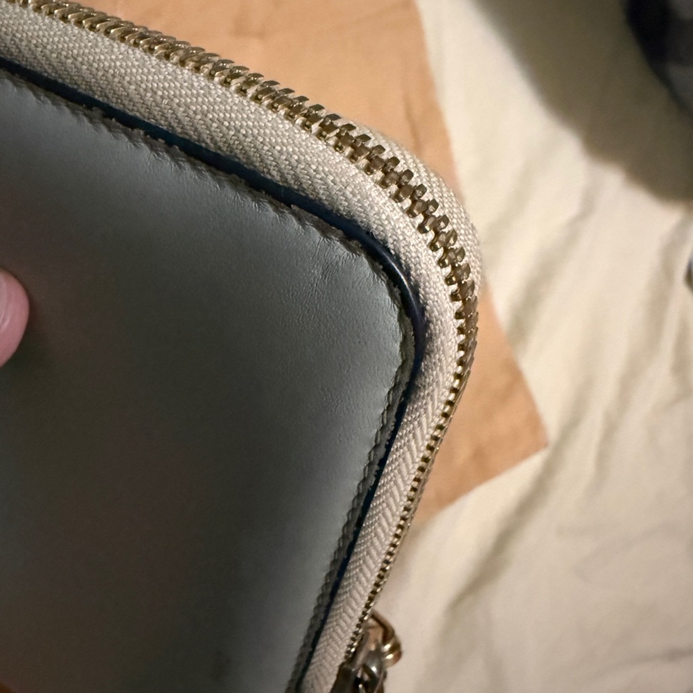 Chloe Light Gray and dark Navy Leather long Wallet - Picture 10 of 13